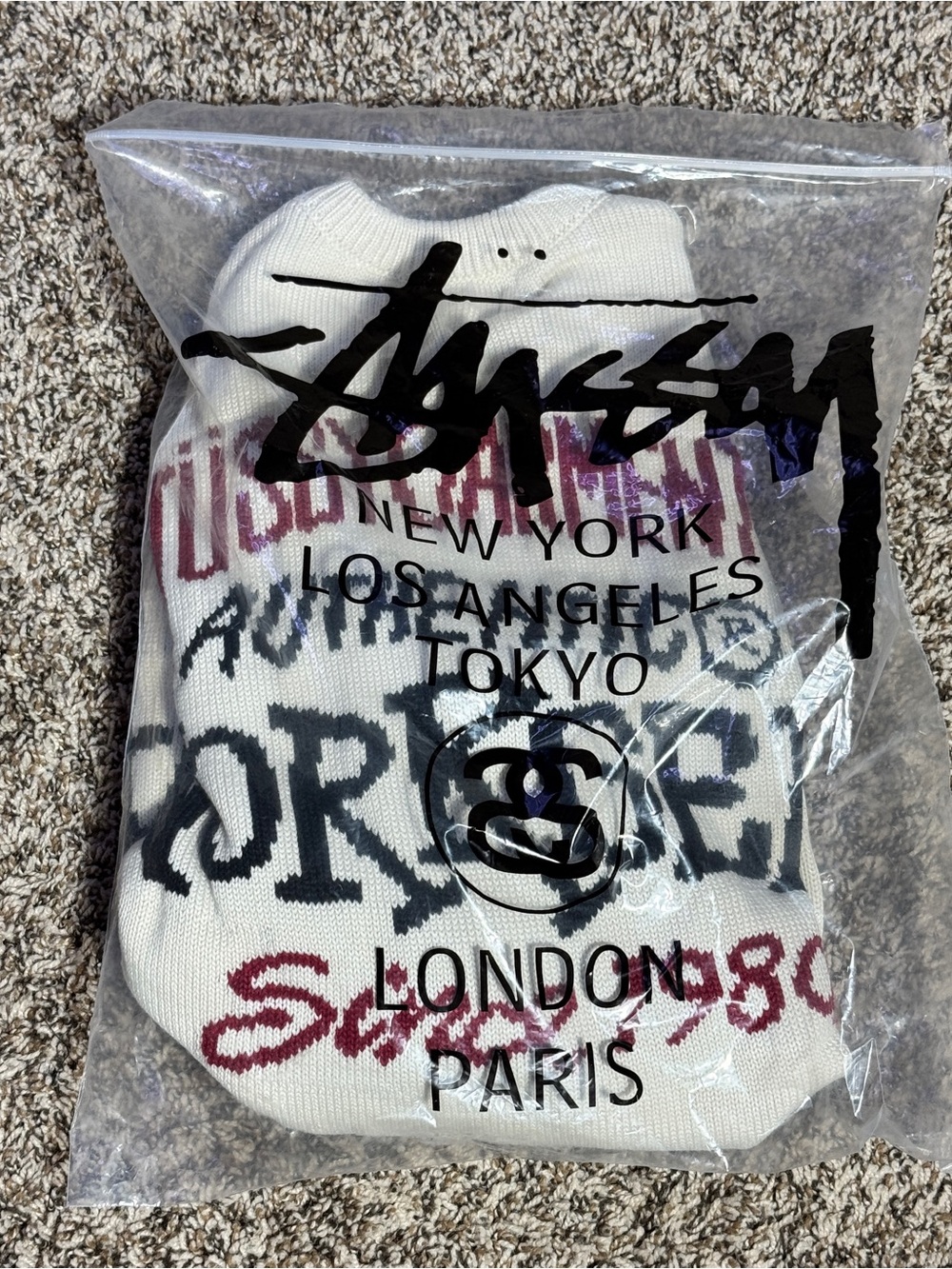 Stüssy White Graphic Crewneck Sweatshirt